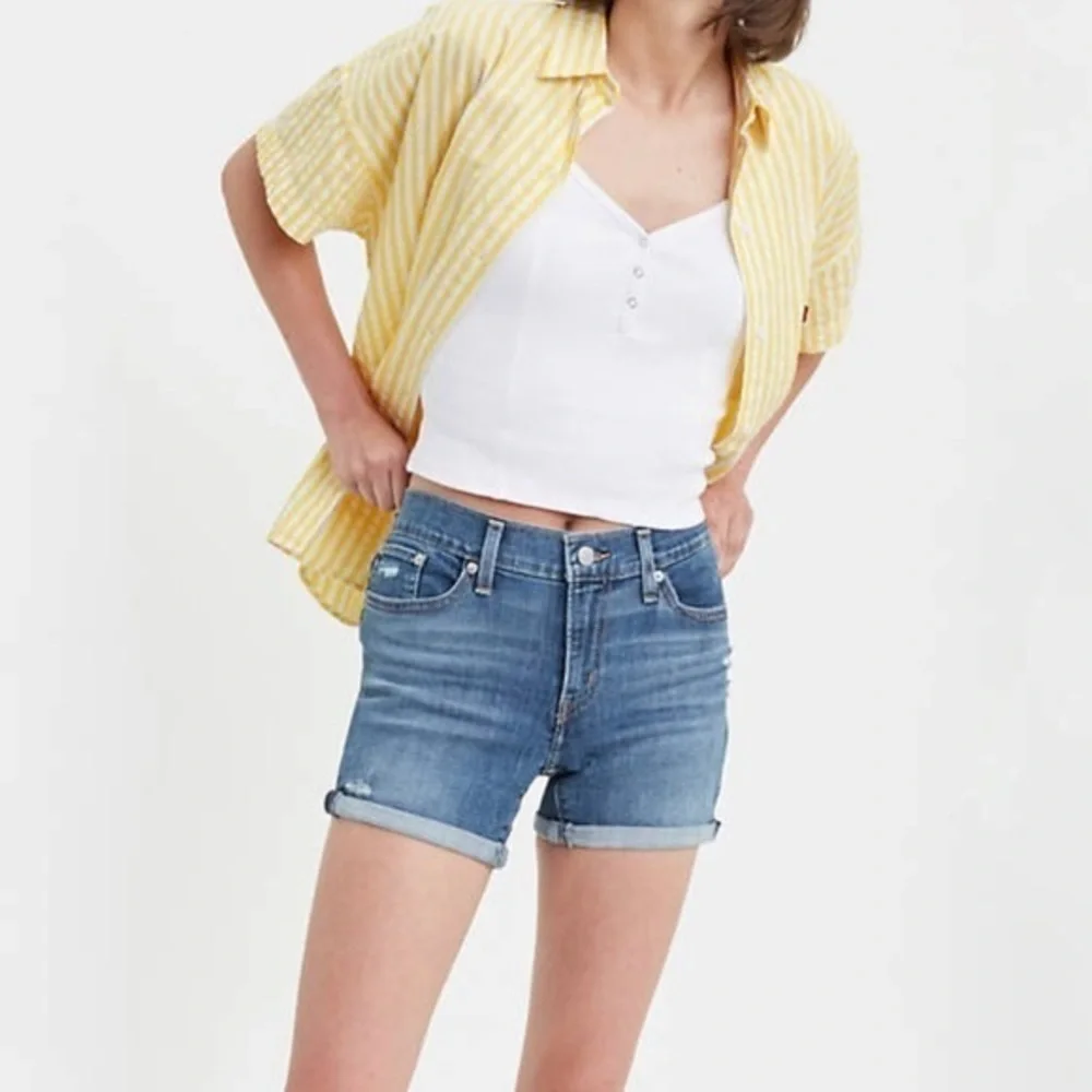 NWT Levi’s Medium Wash Distressed Denim Jean Shorts New 8 12 18 Hawaii Ocean